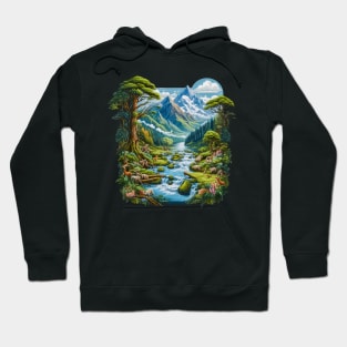 Nature's Serene Landscape Art Hoodie